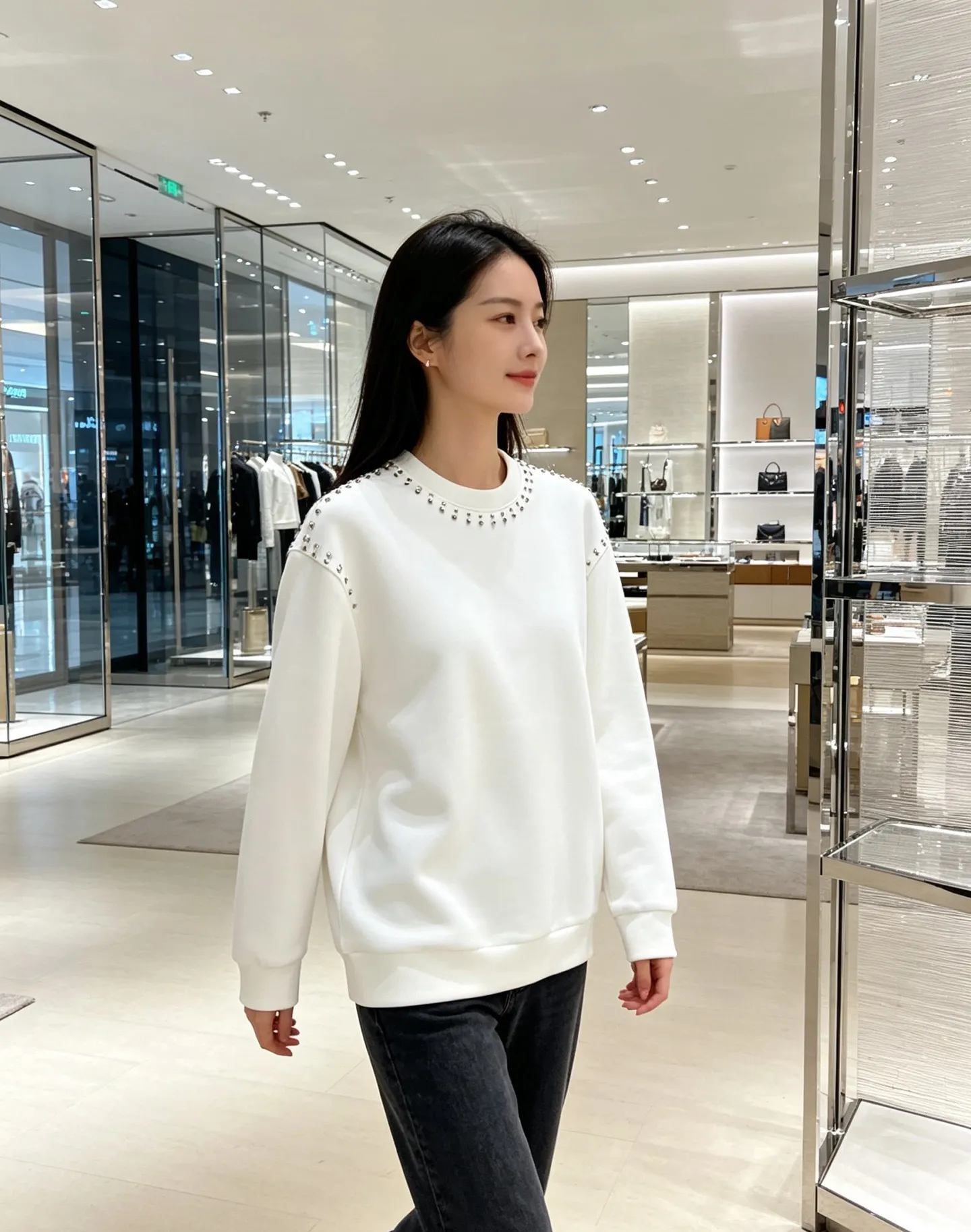 Louis Vuitton/Louis Vuitton Heavy Duty Rivet Crew Neck Sweatshirt